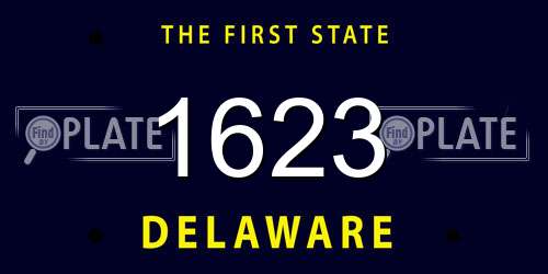 1623 Delaware License Plate