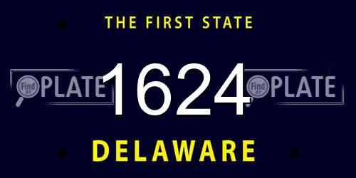 1624 Delaware License Plate