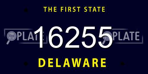 16255 Delaware License Plate