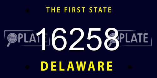 16258 Delaware License Plate