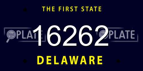 16262 Delaware License Plate