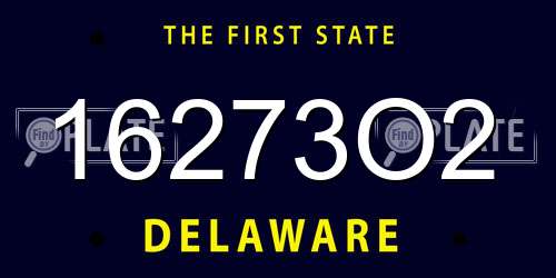 16273O2 Delaware License Plate