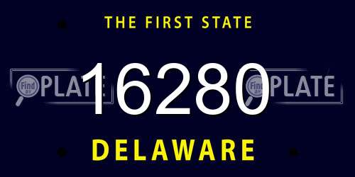 16280 Delaware License Plate