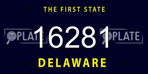 16281 Delaware License Plate