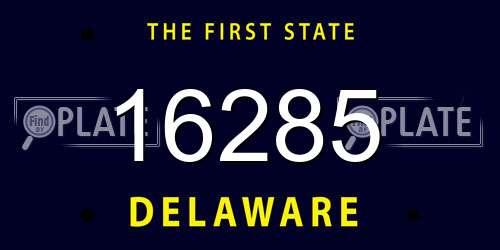 16285 Delaware License Plate