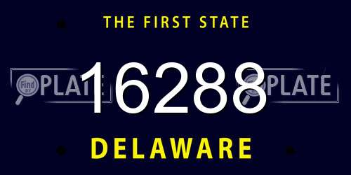 16288 Delaware License Plate