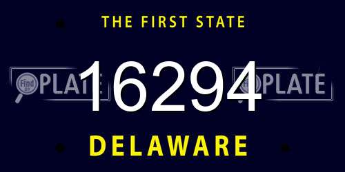 16294 Delaware License Plate