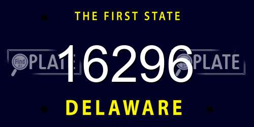 16296 Delaware License Plate
