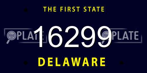 16299 Delaware License Plate