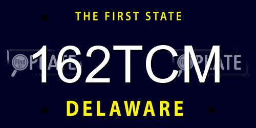 162TCM Delaware License Plate