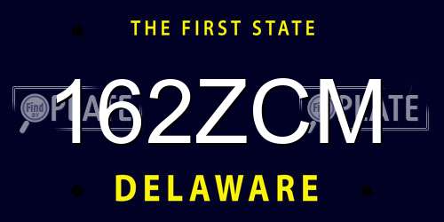 162ZCM Delaware License Plate