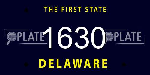1630 Delaware License Plate