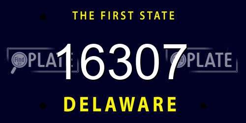 16307 Delaware License Plate