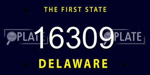 16309 Delaware License Plate