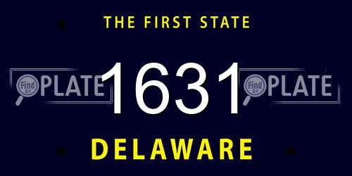 1631 Delaware License Plate