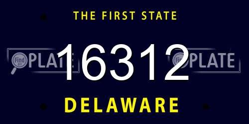 16312 Delaware License Plate