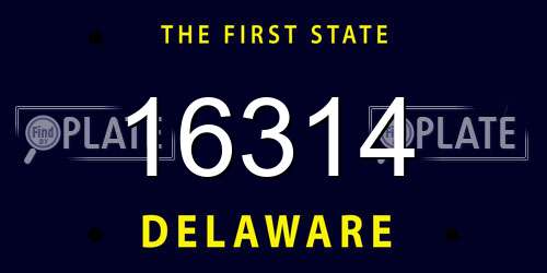 16314 Delaware License Plate