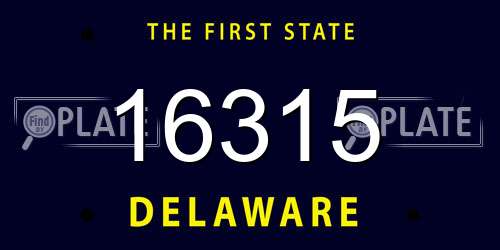 16315 Delaware License Plate