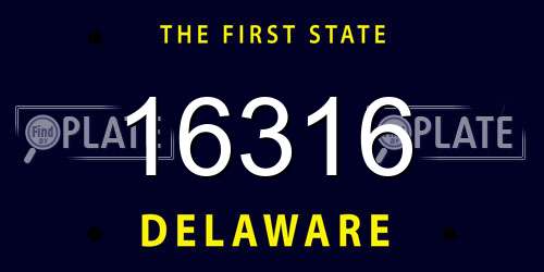 16316 Delaware License Plate