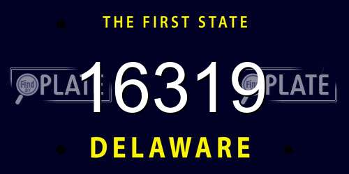 16319 Delaware License Plate