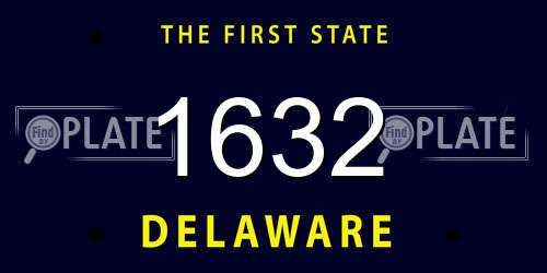 1632 Delaware License Plate
