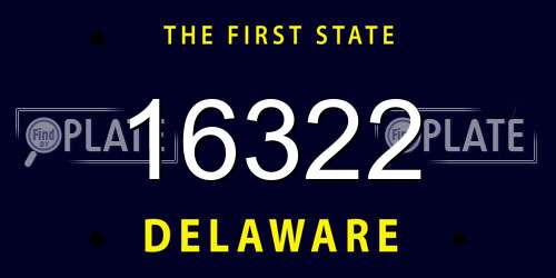16322 Delaware License Plate