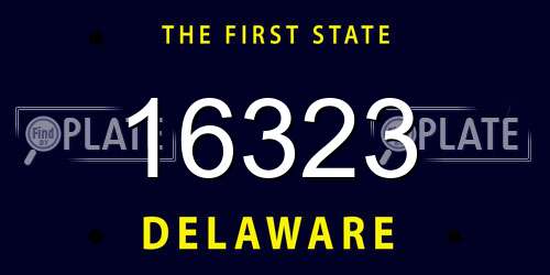 16323 Delaware License Plate