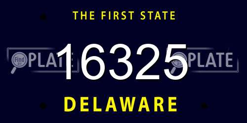 16325 Delaware License Plate