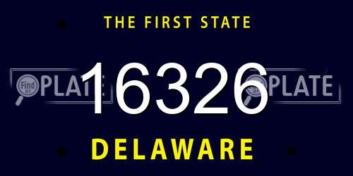 16326 Delaware License Plate