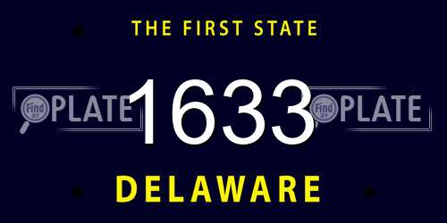 1633 Delaware License Plate