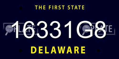 16331G8 Delaware License Plate