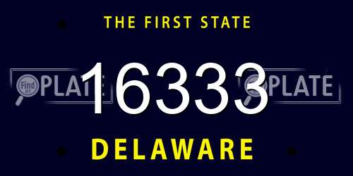16333 Delaware License Plate