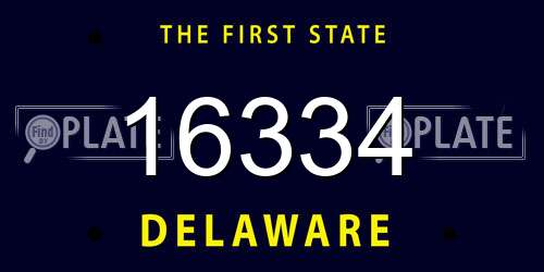 16334 Delaware License Plate