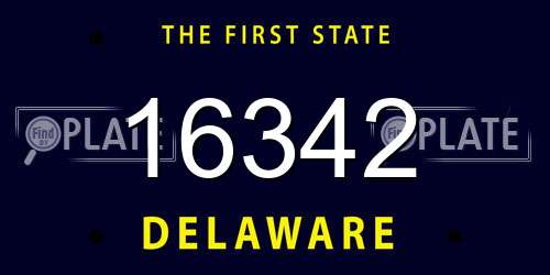 16342 Delaware License Plate