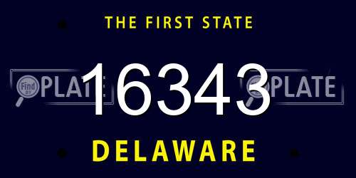 16343 Delaware License Plate