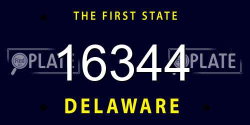16344 Delaware License Plate