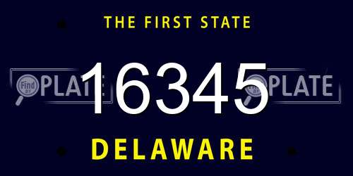 16345 Delaware License Plate