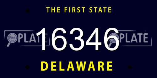 16346 Delaware License Plate