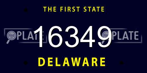 16349 Delaware License Plate