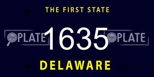 1635 Delaware License Plate