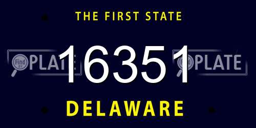 16351 Delaware License Plate