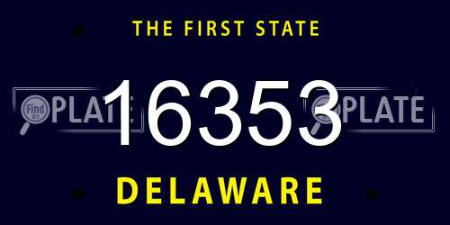 16353 Delaware License Plate
