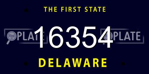 16354 Delaware License Plate