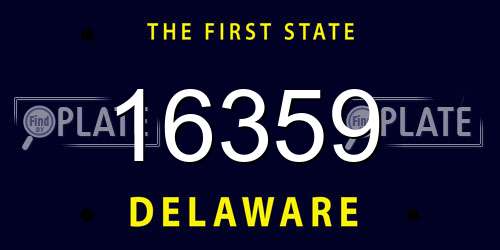 16359 Delaware License Plate