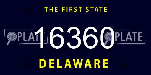 16360 Delaware License Plate