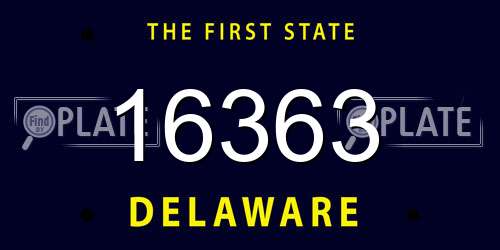 16363 Delaware License Plate