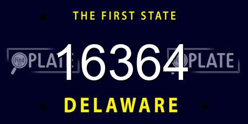 16364 Delaware License Plate