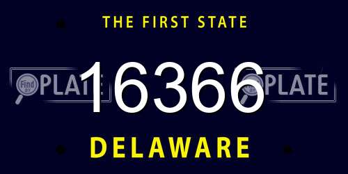16366 Delaware License Plate