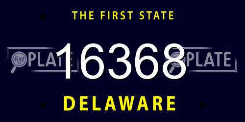 16368 Delaware License Plate