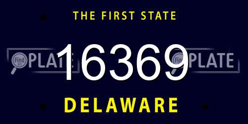 16369 Delaware License Plate